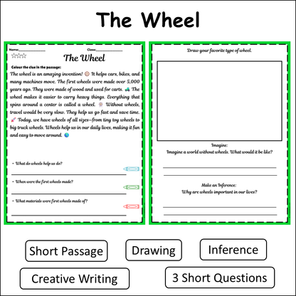 The Wheel | Short Reading Comprehension Creative Worksheet