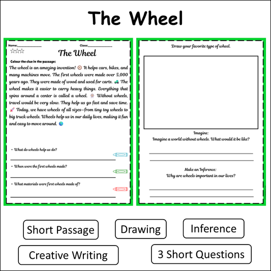 The Wheel | Short Reading Comprehension Creative Worksheet