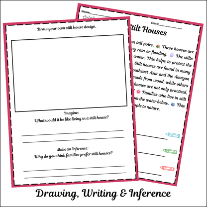 Stilt Houses | Short Reading Comprehension Creative Worksheet