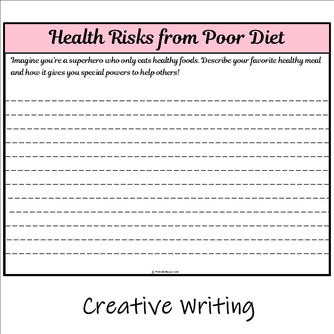 Health Risks from Poor Diet | Main Idea and Supporting Details Reading Passage and Questions