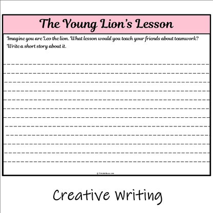 The Young Lion’s Lesson | Main Idea and Supporting Details Reading Passage and Questions