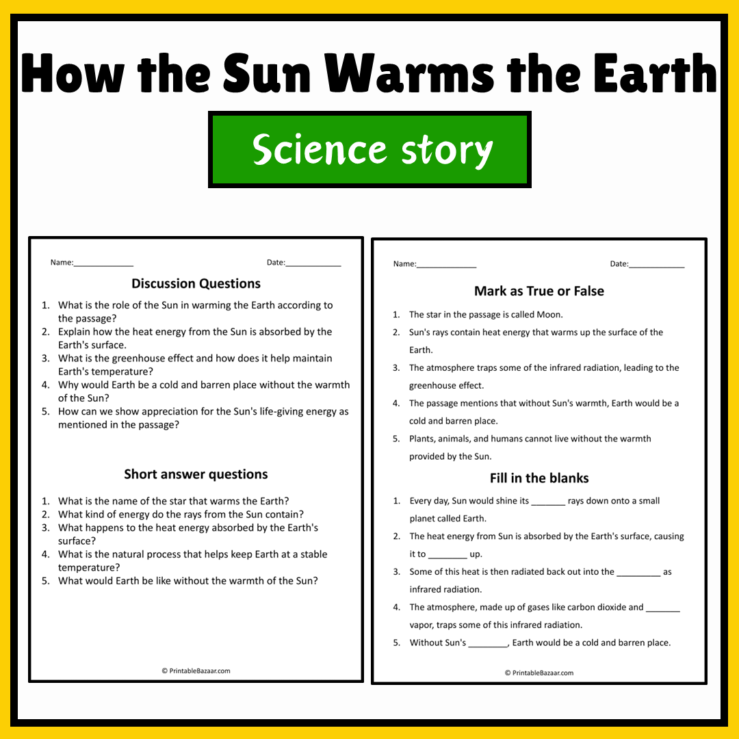 How the Sun Warms the Earth | Science Story Reading Comprehension Activity