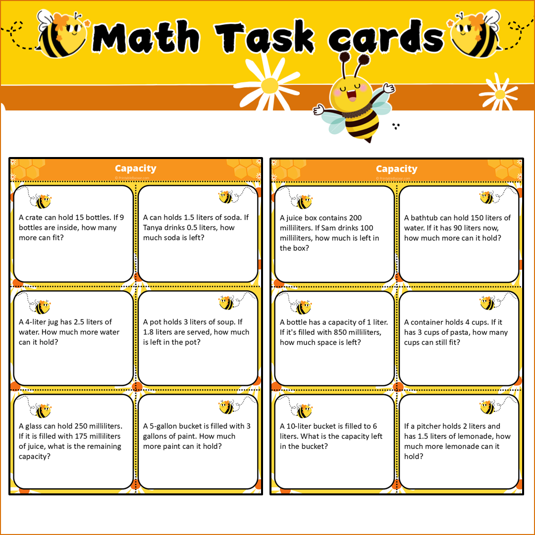 Capacity | Math Task Cards