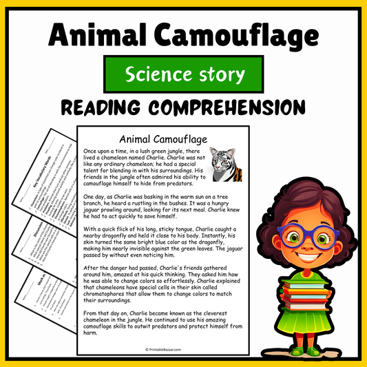 Animal Camouflage | Science Story Reading Comprehension Activity