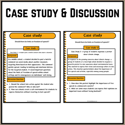 Should there be limits on freedom of speech? | Debate Case Study Worksheet