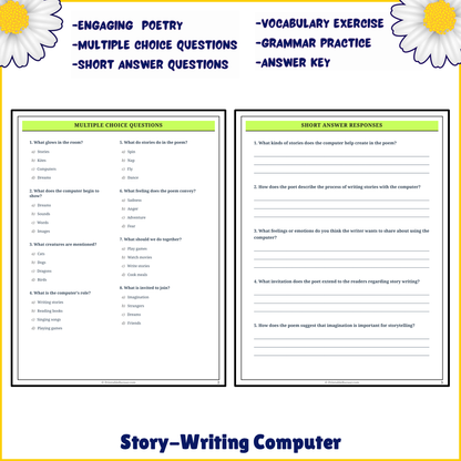 Story-Writing Computer | Poem Grammar Worksheet Printable Activity