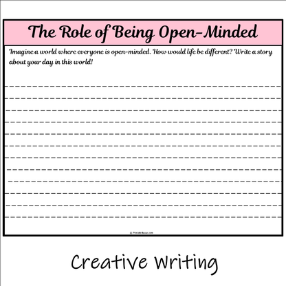 The Role of Being Open-Minded | Main Idea and Supporting Details Reading Passage and Questions