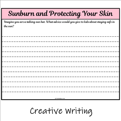 Sunburn and Protecting Your Skin | Main Idea and Supporting Details Reading Passage and Questions