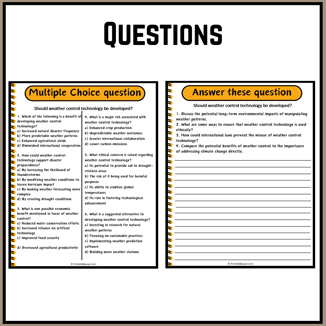 Should weather control technology be developed? | Debate Case Study Worksheet