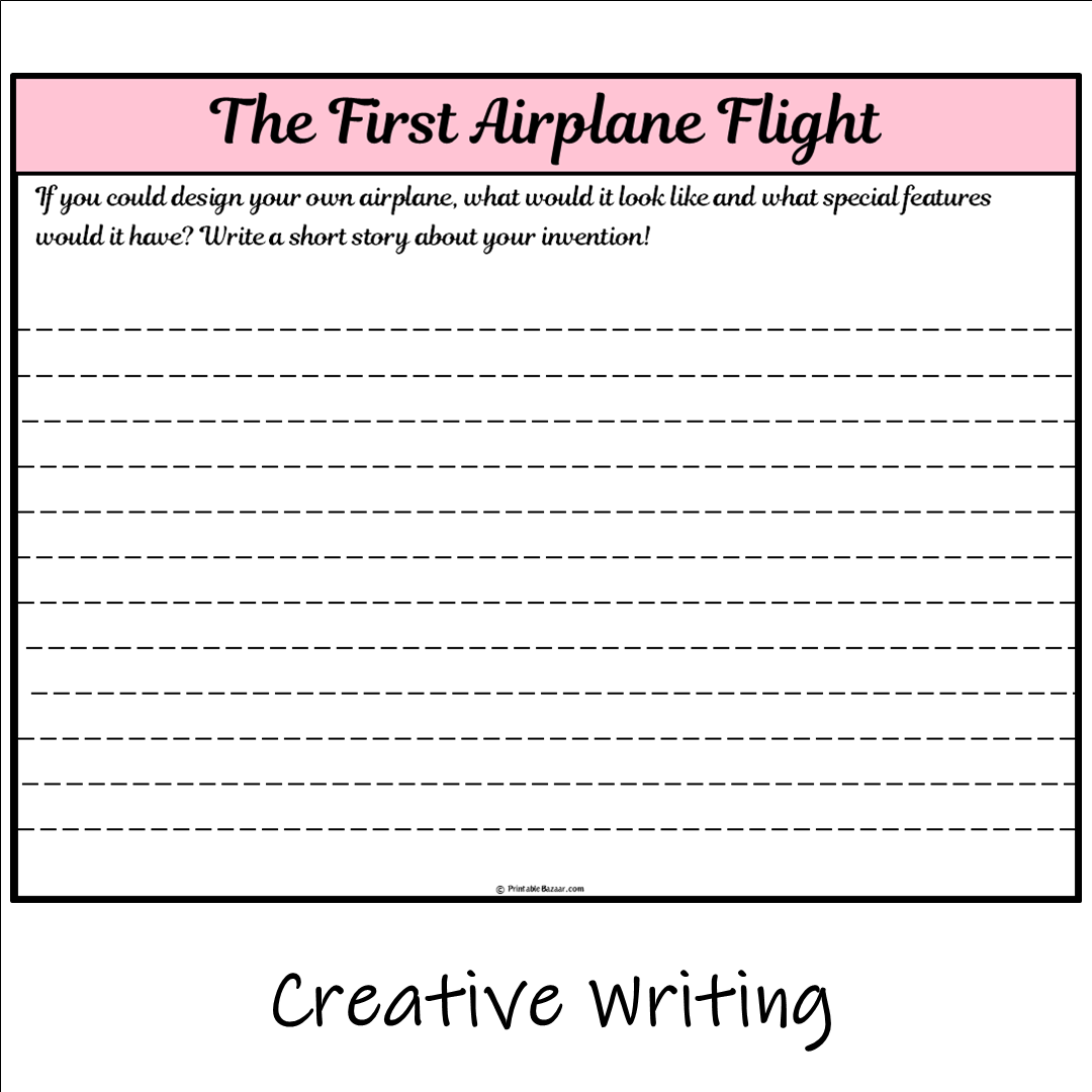 The First Airplane Flight | Main Idea and Supporting Details Reading Passage and Questions