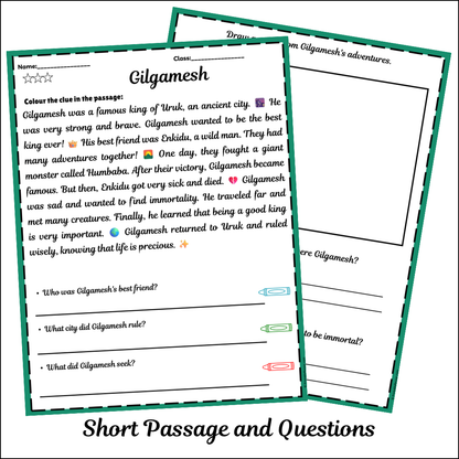Gilgamesh | Short Reading Comprehension Creative Worksheet