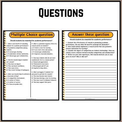 Should students be rewarded for academic performance? | Debate Case Study Worksheet