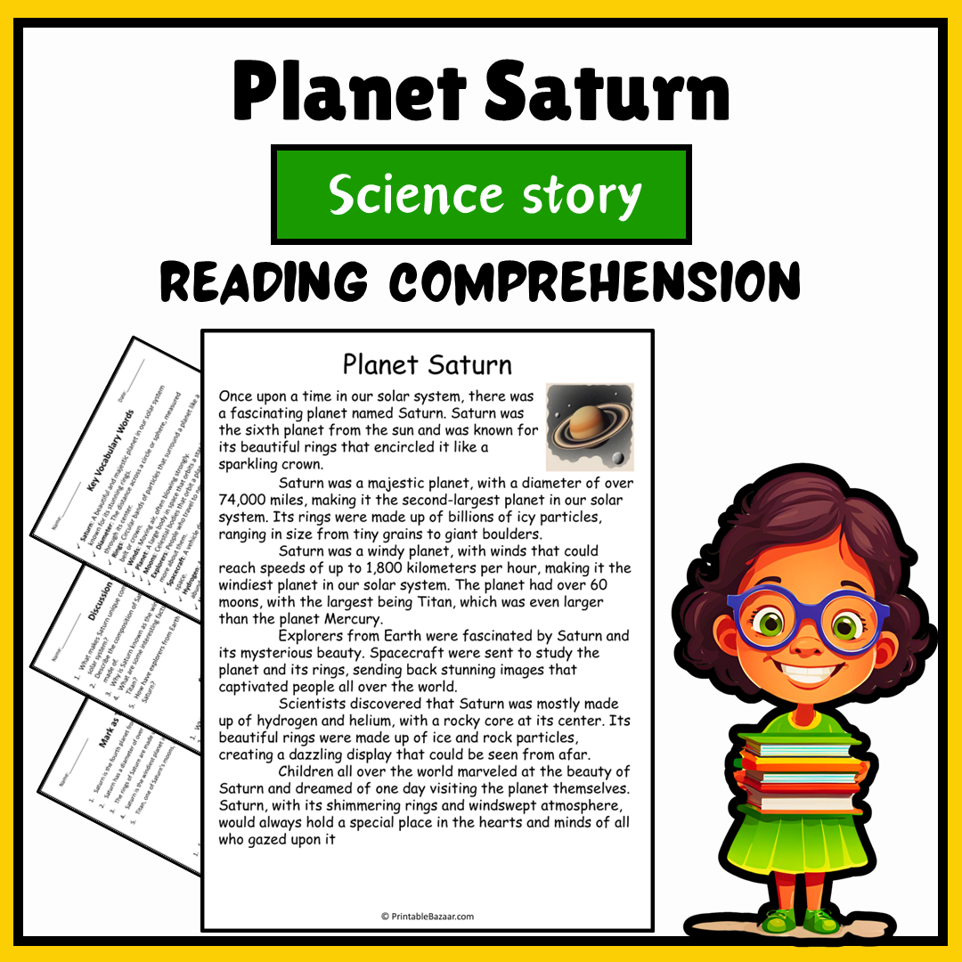 Planet Saturn | Science Story Reading Comprehension Activity