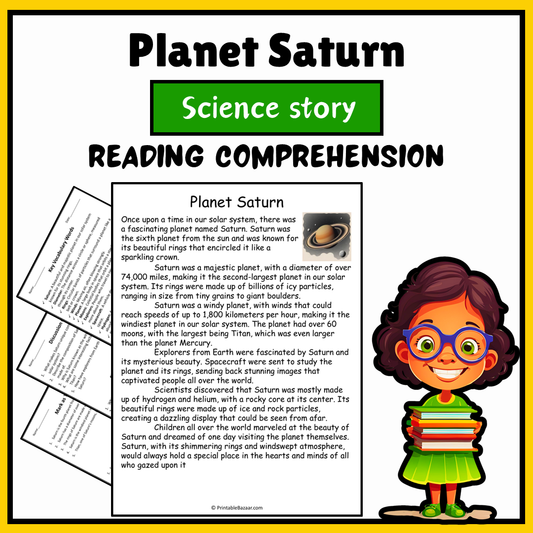 Planet Saturn | Science Story Reading Comprehension Activity