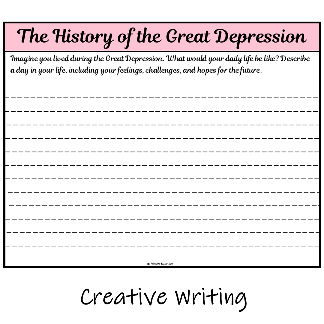 The History of the Great Depression | Main Idea and Supporting Details Reading Passage and Questions