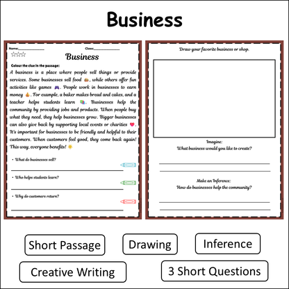 Business | Short Reading Comprehension Creative Worksheet