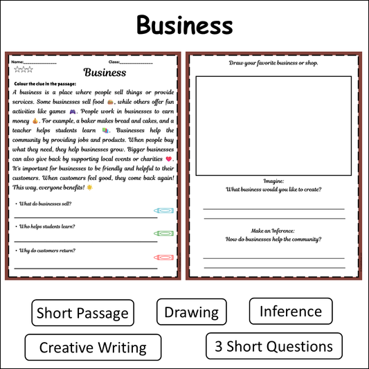 Business | Short Reading Comprehension Creative Worksheet