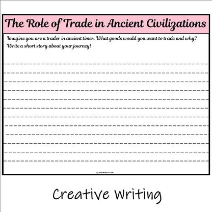 The Role of Trade in Ancient Civilizations | Main Idea and Supporting Details Reading Passage and Questions