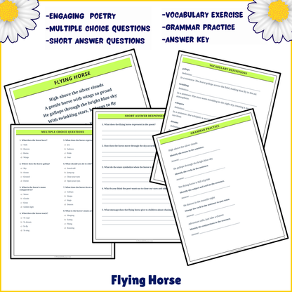 Flying Horse | Poem Grammar Worksheet Printable Activity