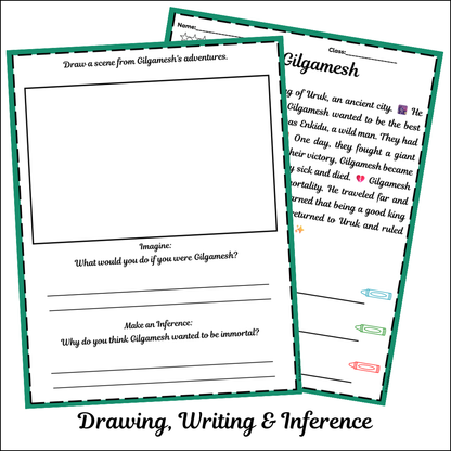 Gilgamesh | Short Reading Comprehension Creative Worksheet