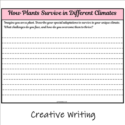 How Plants Survive in Different Climates | Main Idea and Supporting Details Reading Passage and Questions