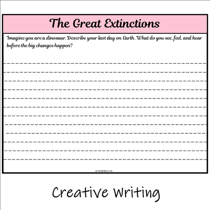 The Great Extinctions | Main Idea and Supporting Details Reading Passage and Questions