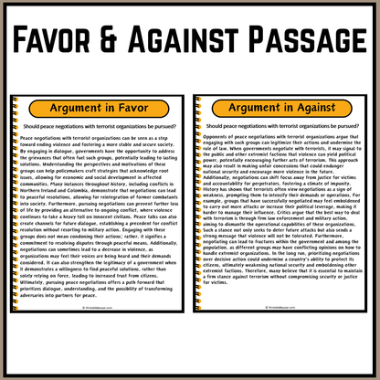 Should peace negotiations with terrorist organizations be pursued? | Debate Case Study Worksheet