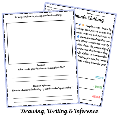 Handmade Clothing | Short Reading Comprehension Creative Worksheet