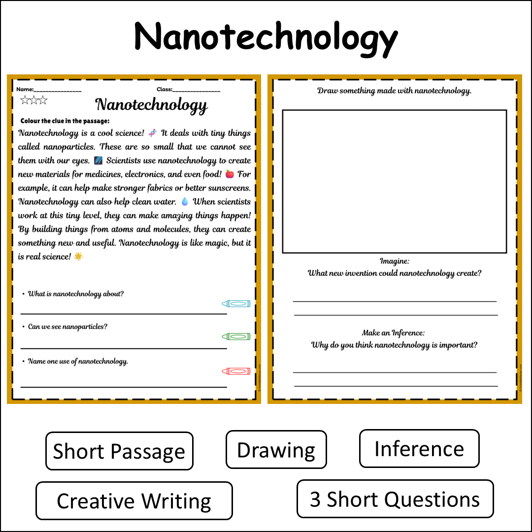 Nanotechnology | Short Reading Comprehension Creative Worksheet