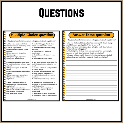 Should small island nations have more voting power in climate negotiations? | Debate Case Study Worksheet