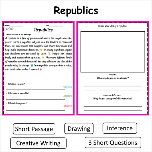 Republics | Short Reading Comprehension Creative Worksheet