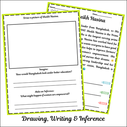 Sheikh Hasina | Short Reading Comprehension Creative Worksheet