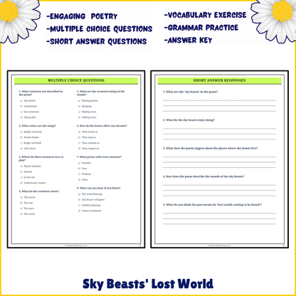 Sky Beasts' Lost World | Poem Grammar Worksheet Printable Activity