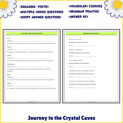 Journey to the Crystal Caves | Poem Grammar Worksheet Printable Activity