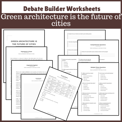 Green architecture is the future of cities | Favour and Against Worksheet Printable Activity