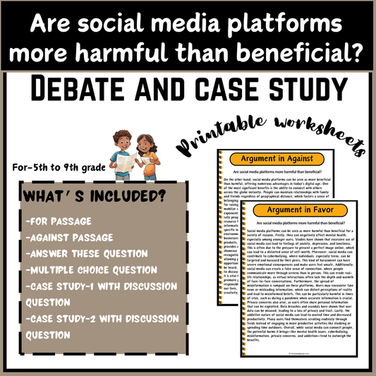 Are social media platforms more harmful than beneficial? | Debate Case Study Worksheet