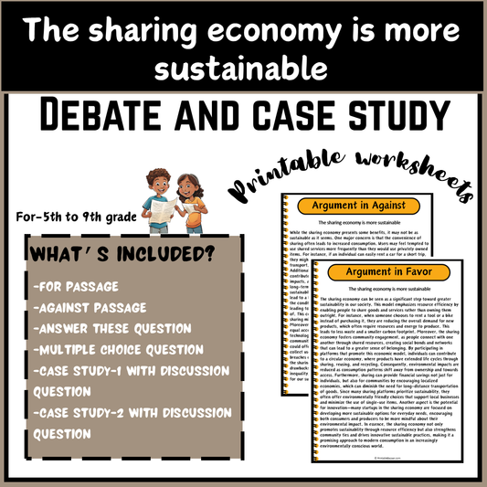 The sharing economy is more sustainable | Debate Case Study Worksheet