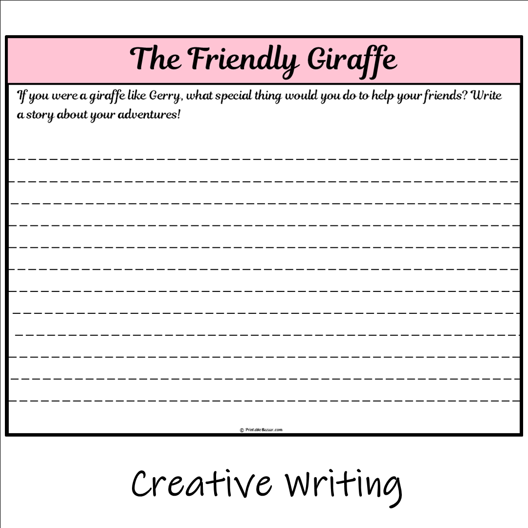 The Friendly Giraffe | Main Idea and Supporting Details Reading Passage and Questions