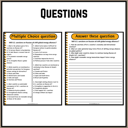 Will U.S. sanctions on Russian oil shift global energy alliances? | Debate Case Study Worksheet