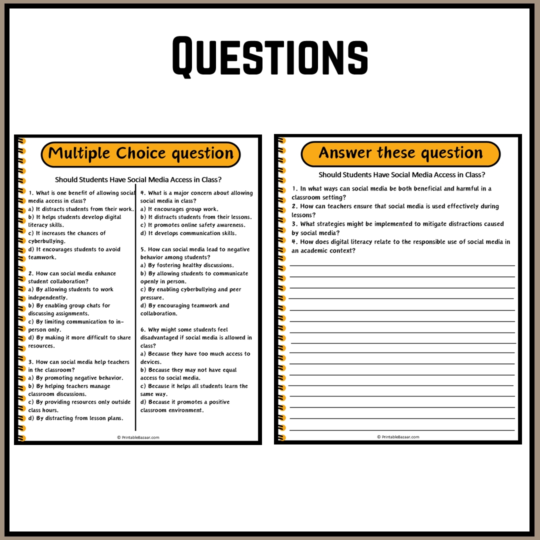 Should Students Have Social Media Access in Class? | Debate Case Study Worksheet