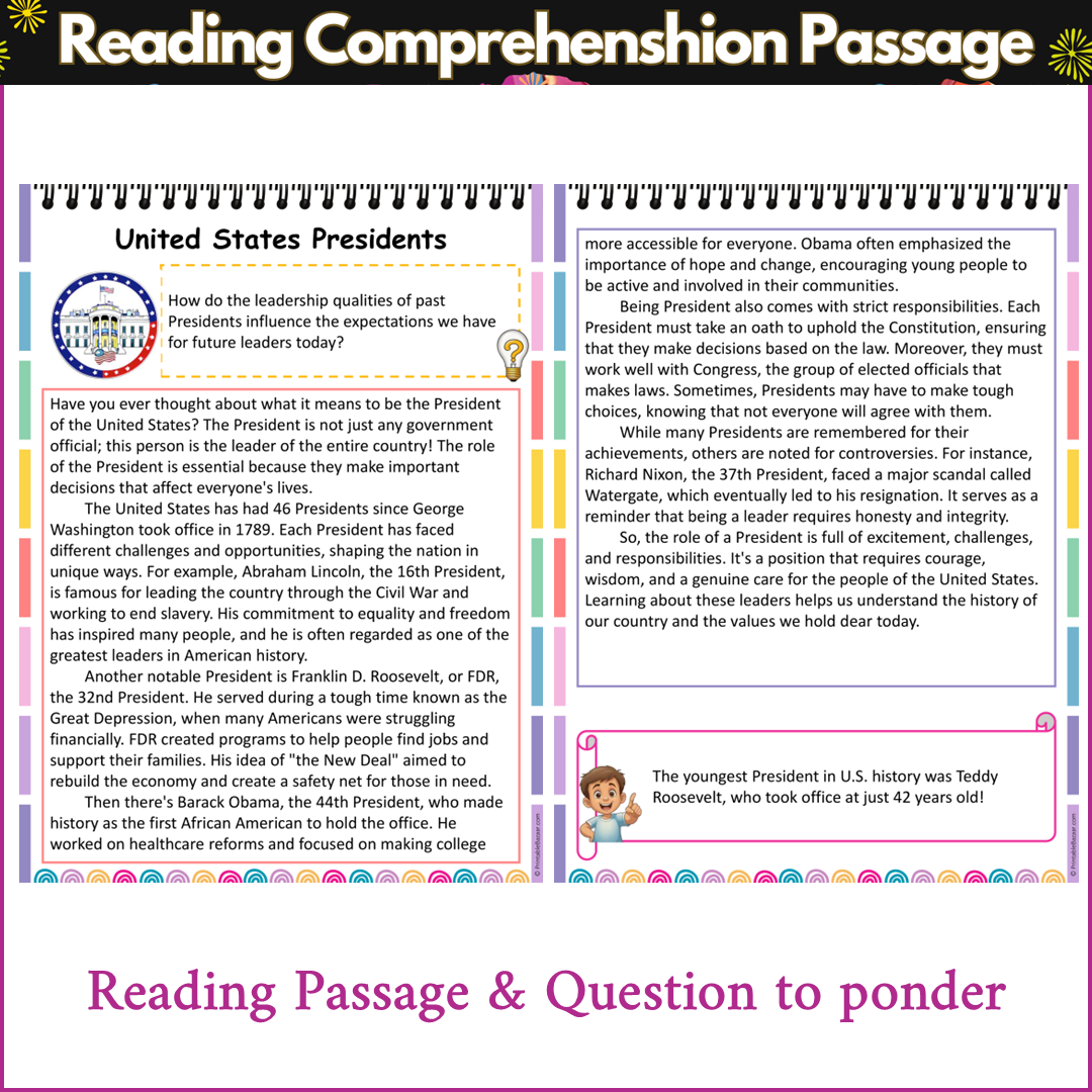 United States Presidents | Reading Comprehension Passage and Questions