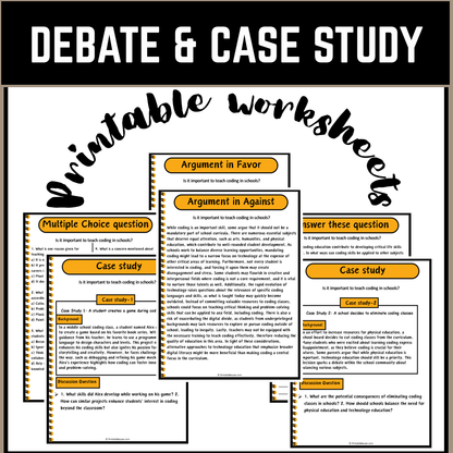 Is it important to teach coding in schools? | Debate Case Study Worksheet