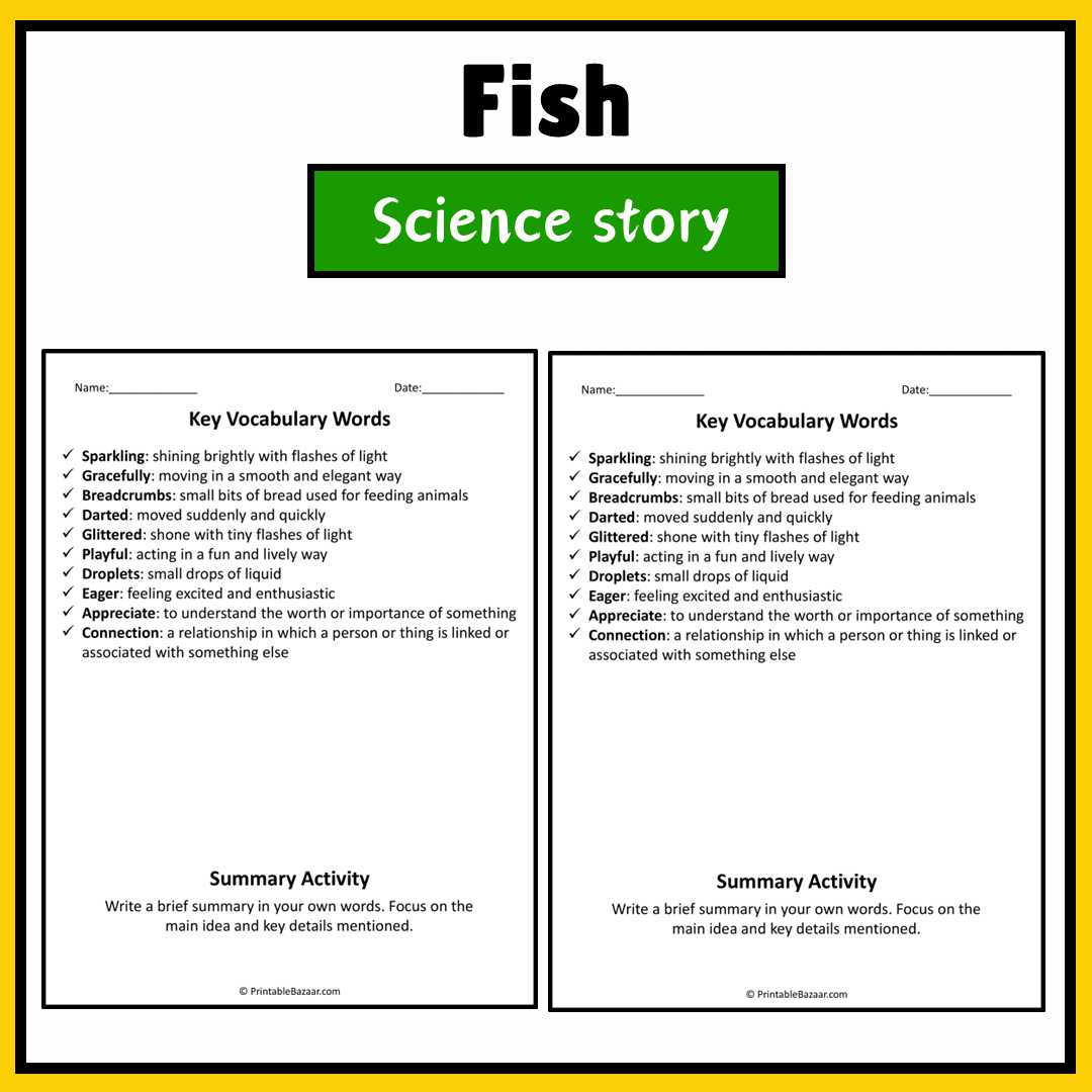Fish | Science Story Reading Comprehension Activity