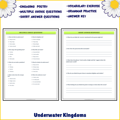 Underwater Kingdoms | Poem Grammar Worksheet Printable Activity