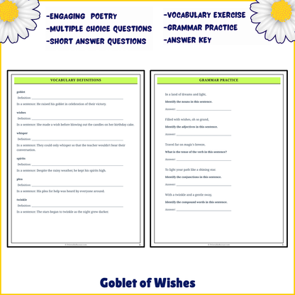 Goblet of Wishes | Poem Grammar Worksheet Printable Activity