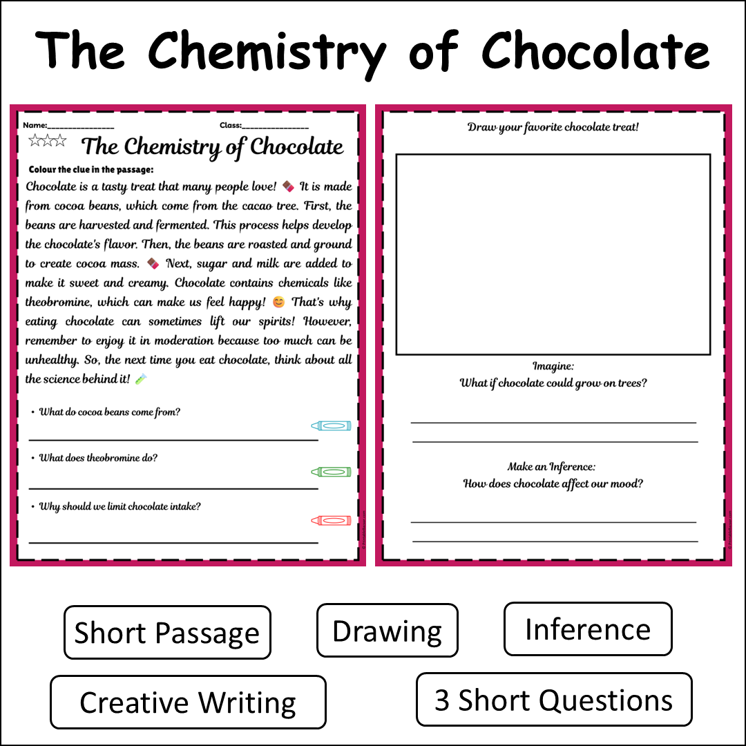 The Chemistry of Chocolate | Short Reading Comprehension Creative Worksheet