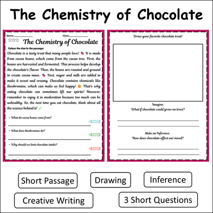 The Chemistry of Chocolate | Short Reading Comprehension Creative Worksheet