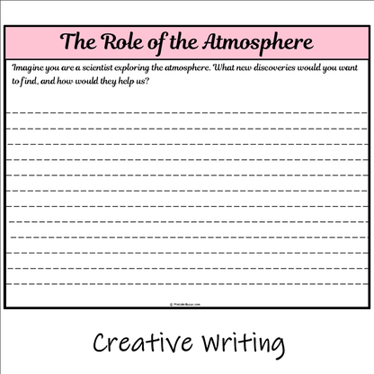 The Role of the Atmosphere | Main Idea and Supporting Details Reading Passage and Questions