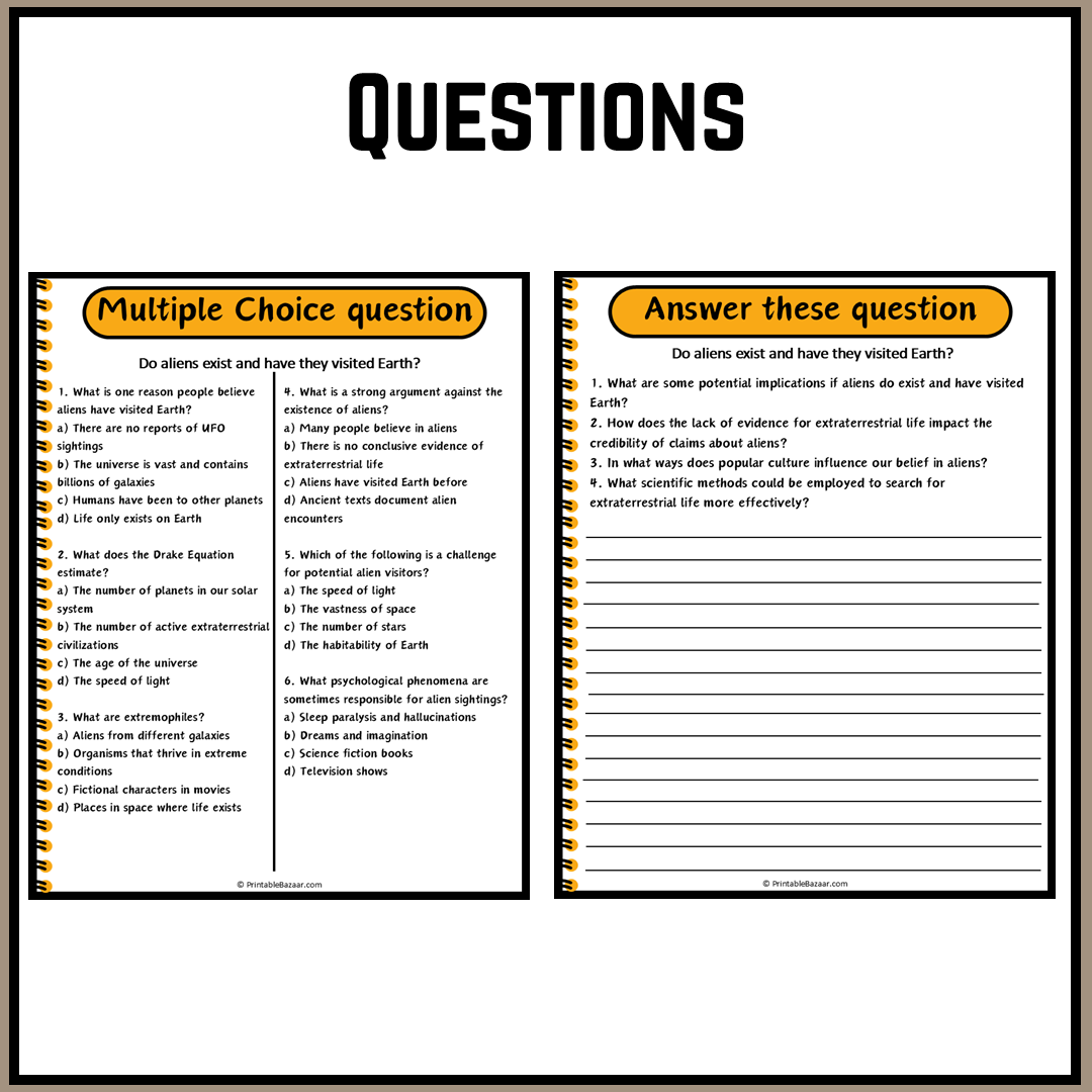 Do aliens exist and have they visited Earth? | Debate Case Study Worksheet