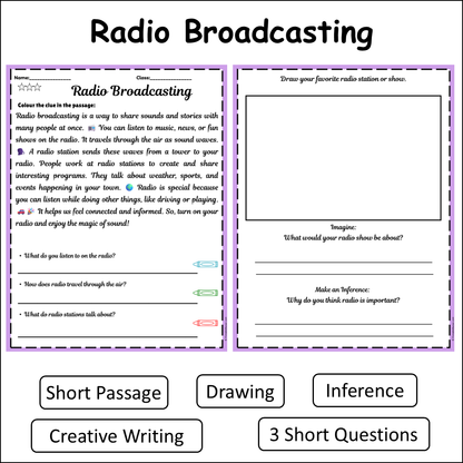 Radio Broadcasting | Short Reading Comprehension Creative Worksheet